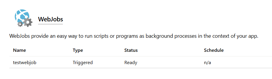 Azure WebJob Unscheduled