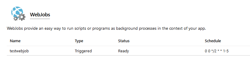 Azure WebJob Scheduled